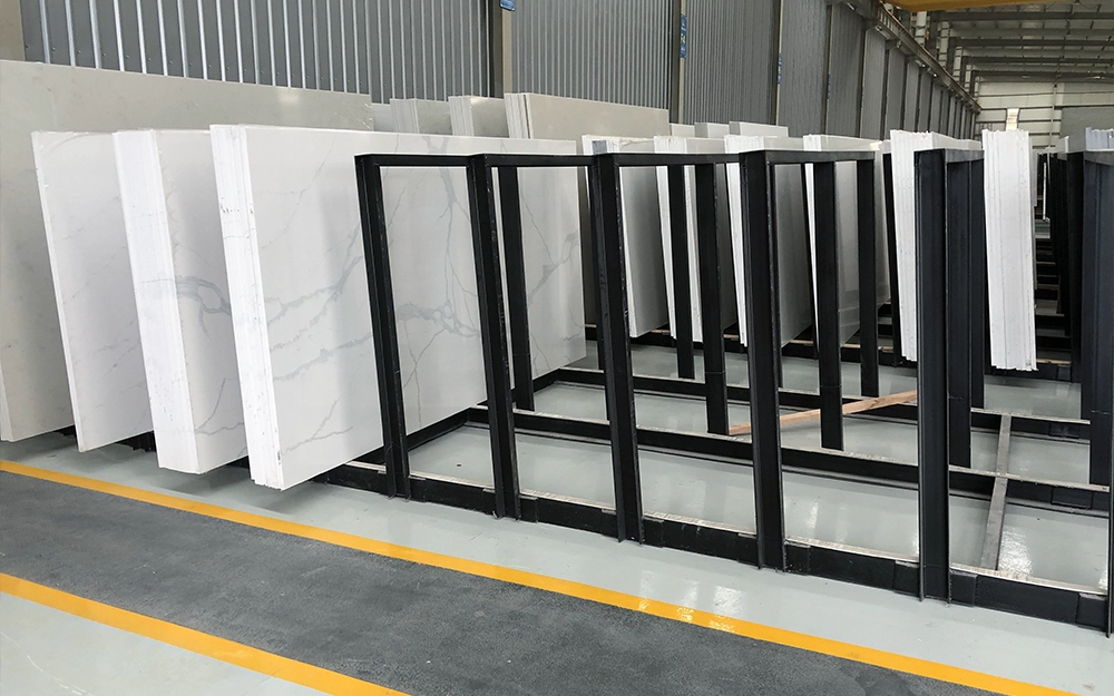 Stone slab rack layout guide for factories